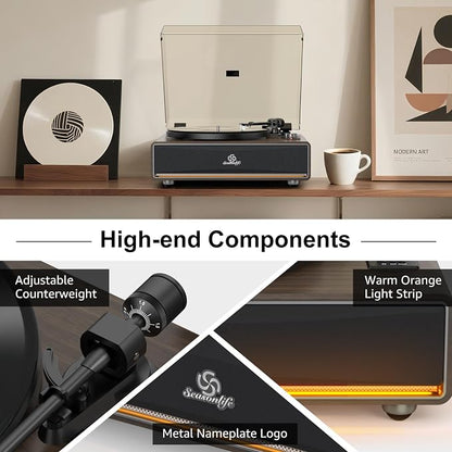 Vinyl Record Player Built in HiFi Stereo Speakers BT Wireless Input Belt Drive - Image 5