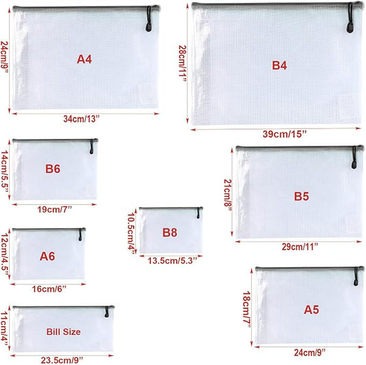 Oaimyy-B6, Plastic Mesh Zipper Pouch Document Folders Bag Zip File Folders - Image 2