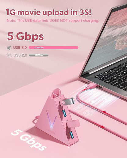 4-Port USB 3.0 Hub, FlyingVHUB Vertical Data USB Hub - Image 2