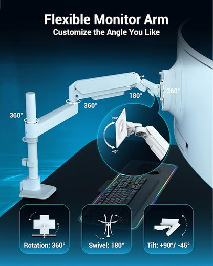 Heavy Duty Monitor Arm for 13-49 Inch Ultrawide Screens, Holds Up to 44lbs - Image 4