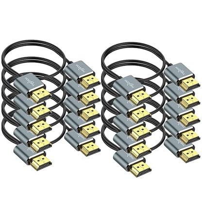 Twozoh Slim 4K HDMI Cable 1FT 10 Pack, Ultra Thin & Flexible Skinny HDMI to by Twozoh