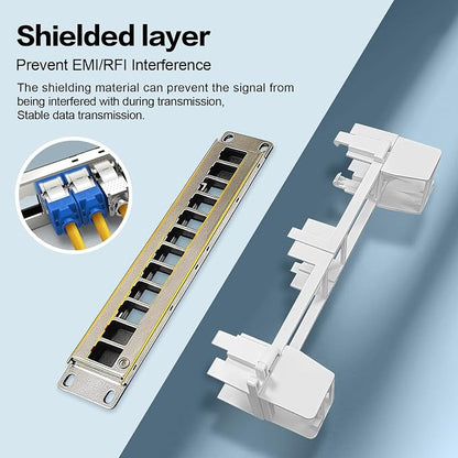 8 Port Blank Keystone Patch Panel Wall Mount 10inch - Image 6