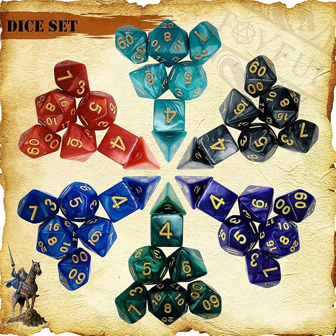 DND Dice Set 42 Pcs Polyhedral Dungeons and Dragons Rolling Dice - Image 2