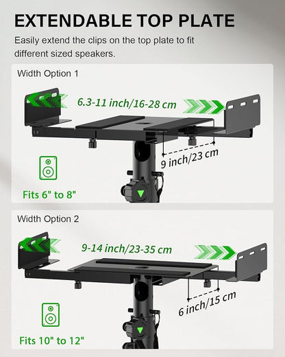 Set of 2 Dual Side Clamping Studio Monitor Stands Desktop Clamp Speaker Stands - Image 3