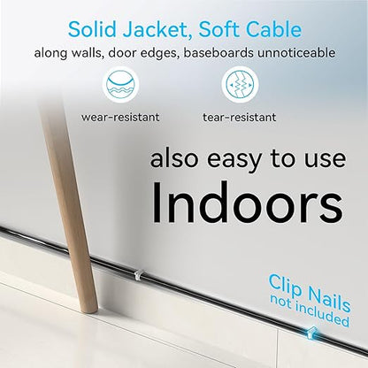 Cat6a Ethernet Cable Slim 50ft Outdoor&Indoor, 28AWG Pure Copper Cat6 Internet - Image 3