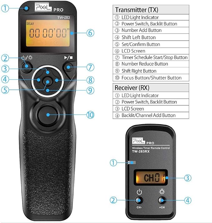 Pixel TW-283 E3 Wireless Shutter Release Remote Control - Image 2