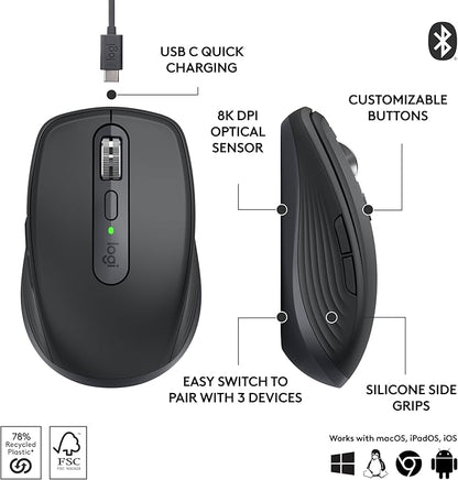 Logitech MX Anywhere 3S Compact Wireless Mouse, Fast Scrolling, 8K DPI - Image 6