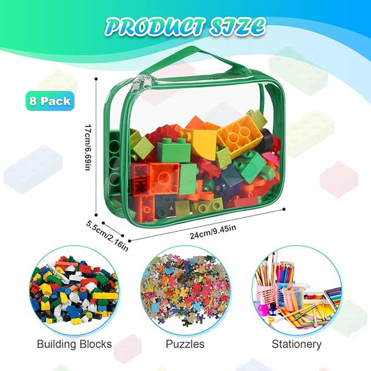 8 Packs Toy Storage Bags with Zipper, Reusable Toy Storage Organizer with - Image 2