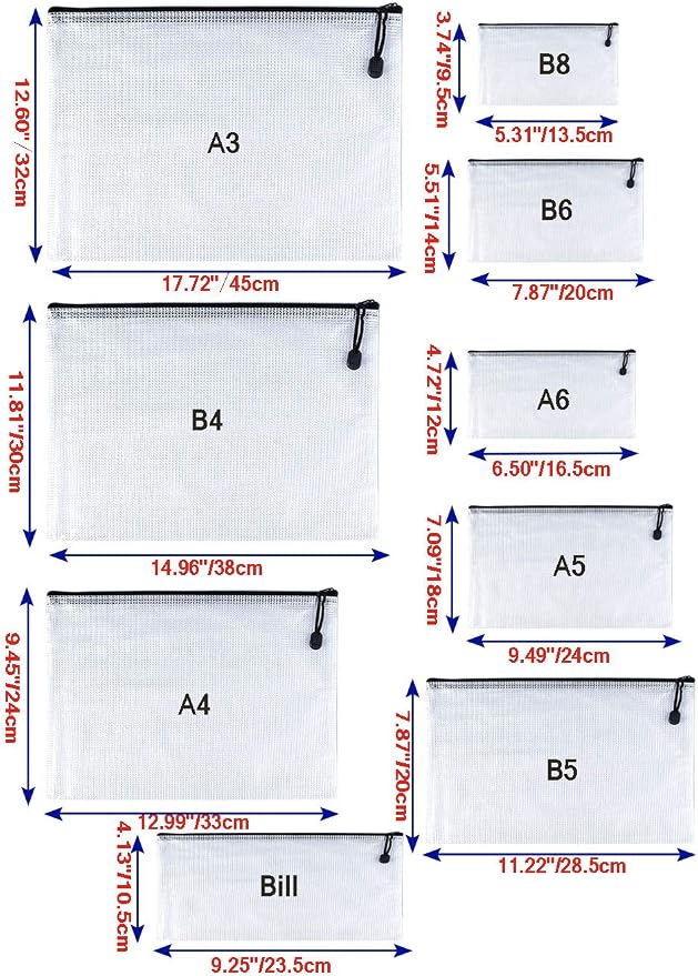 Oaimyy-B8, Plastic Small Zipper Pouch Document Folders Bag & Zip File Folders - Image 3