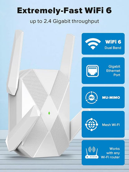 2026 AX3000 WiFi 6 Extender, WiFi Extender Signal Booster - Image 3