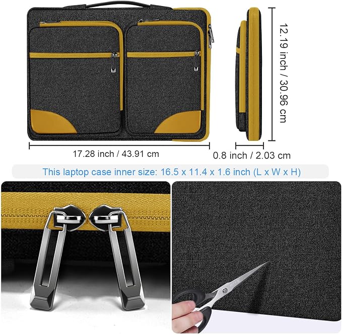 Hseok Ultra-Slim Laptop Case 17 17.3 inches Sleeve Protective PC Briefcase - Image 2