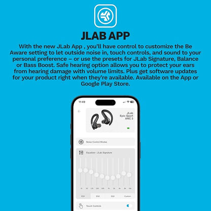 JLab Epic Air Sport ANC 3 True Wireless Bluetooth Earbuds - Image 5