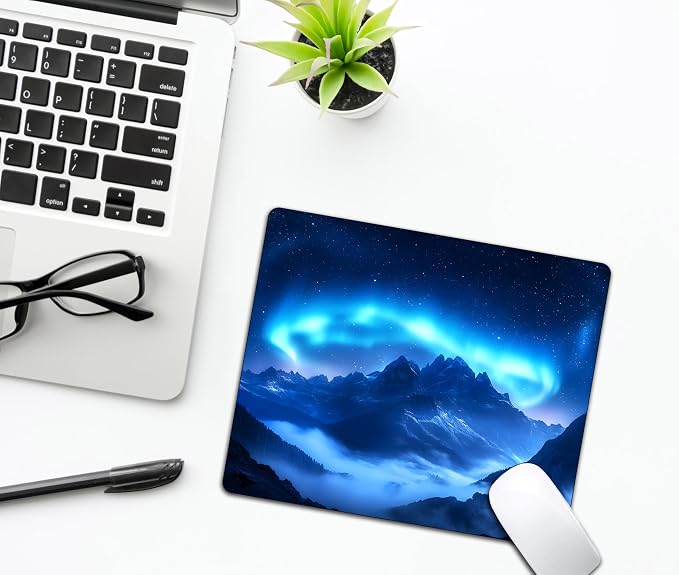 Blue Aurora Mountains Mouse Pads - Image 6