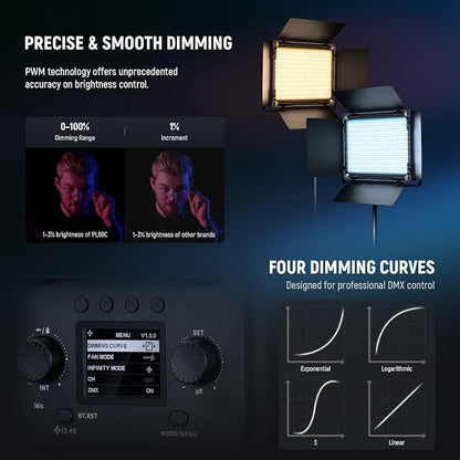 NEEWER PL60C RGB LED Panel Video Light APP/2.4G/DMX Control, 60W 23000Lux/0.5m - Image 5