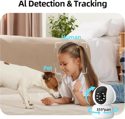 Hawkray 360° 2K 3MP Security Camera Indoor, 2.4/5GHz WiFi Smart Motion Alert - Image 4