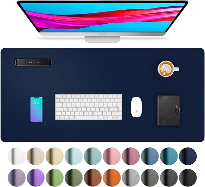 Aothia Leather Desk Pad Protector, Mouse Pad, Office Desk Mat, Non-Slip PU by Aothia