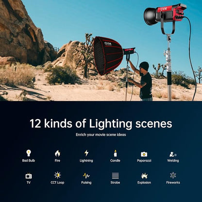 GVM Great Video Maker 200W Video Light Kit, LED Video Light Studio, 45400lux/1m - Image 6