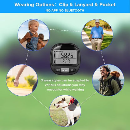 3D Pedometer Step Counter for Walking and Miles, Simple Step Tracker - Image 5