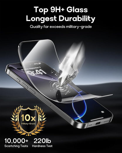3 Pack for iPhone 15 Plus Tempered Glass Screen Protector:9H+ Durable, Auto - Image 6