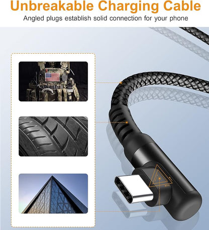 sweguard USB C Cable Right Angle, USB Type C iPhone 16 Charger Cable Nylon - Image 5