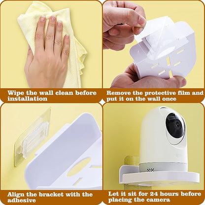 4 Pcs Security Camera Wall Mount, Baby Monitor Wall Mount, Adhesive Small Wall - Image 5