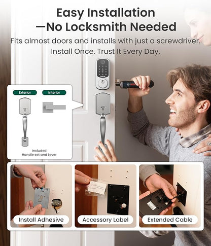 DESLOC B200 Fingerprint Front Door Lock Set - Image 8
