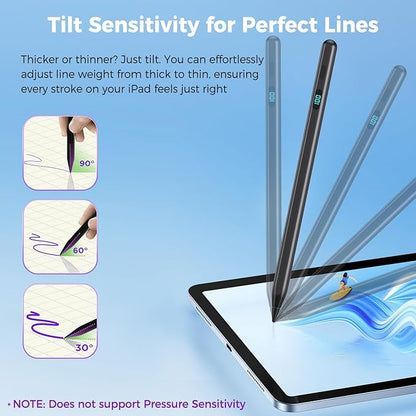 iPad Stylus Pencil with Magnetic Attachment, USB-C Faster Charge, Tilt - Image 4