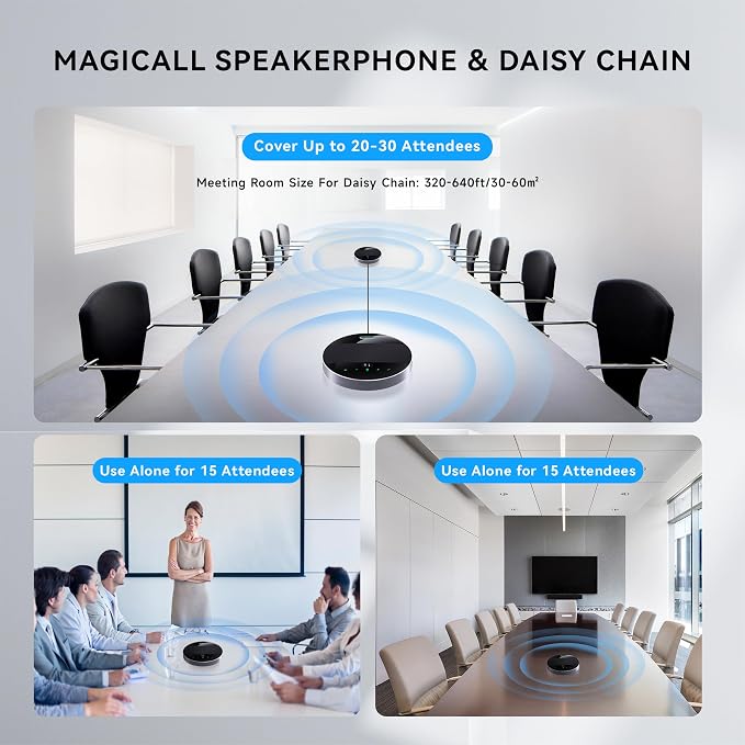 Tenveo MagiCall-EX Bluetooth Conference Speakerphone, Daisy Chain/Use Alone up - Image 7