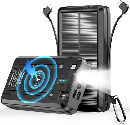 Solar Power Bank Portable Charger 52800mAh 5V/3A Fast Charging Battery Pack by AEECESTORE
