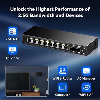 10 Port 2.5Gb Unmanaged Ethernet Switch - Image 7