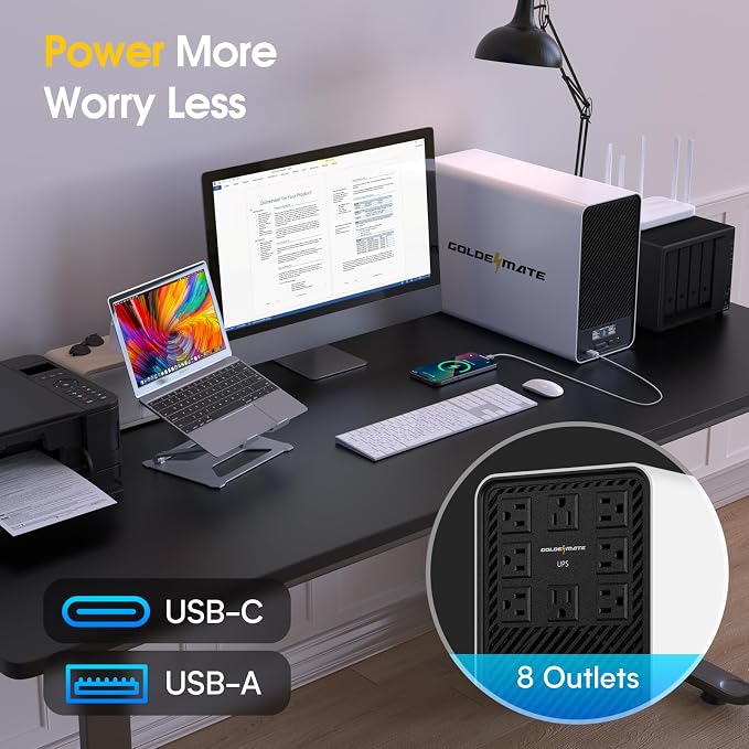 2000VA/1600W Pro Lithium UPS Battery Backup and Surge Protector, Backup Battery - Image 6