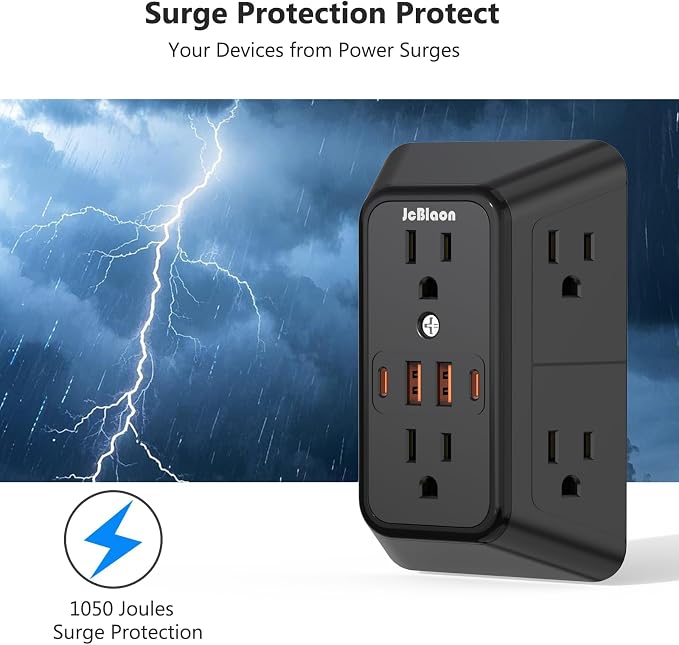 Surge Protector Outlet Extender, 6 Outlet Extender - Image 8
