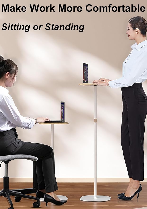 Mobile Standing Desk Height Adjustable Floor Laptop Stand, Computer Cart - Image 3