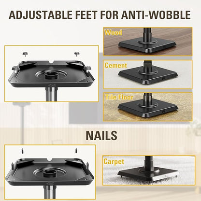 Mounting Dream Black Alloy Steel Speaker Stands, Height Adjustable Bookshelf - Image 5