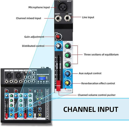 Depusheng HT4 Bluetooth Compatible Professional Portable Digital DJ Console - Image 4