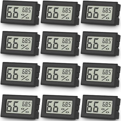 Vaikby 12-Pack Mini Digital Thermometer Hygrometer, Indoor Humidity Monitor by Vaikby