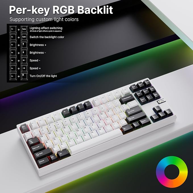 Chilkey ND TKL Aluminum Mechanical Keyboard, 87 Keys Tenkeyless Wireless Gaming - Image 8