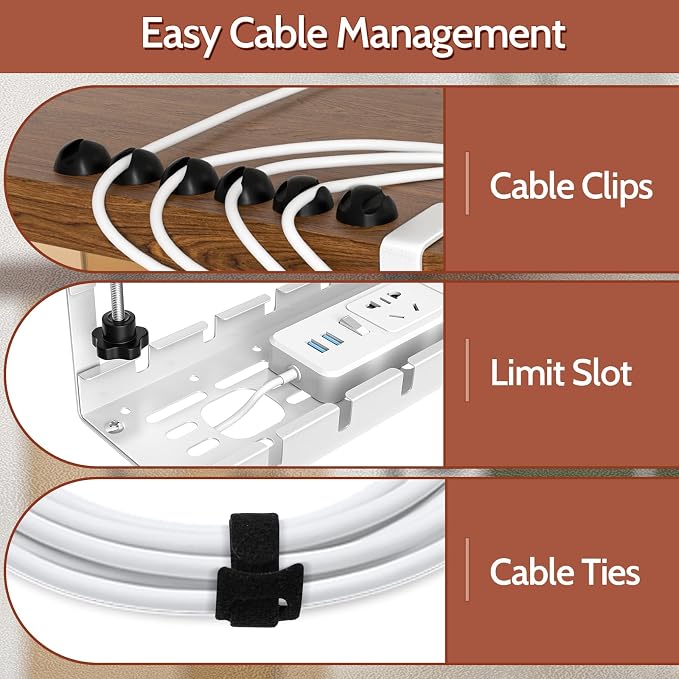 Shikha Cable Management Under Desk, 15.7"-31" Retractable Cable Management Tray - Image 6