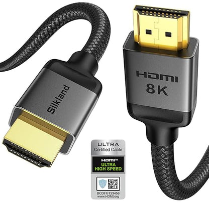 Silkland HDMI eARC/ARC Cable 3.3FT, 8K Certified Ultra High Speed HDMI 2.1 by Silkland