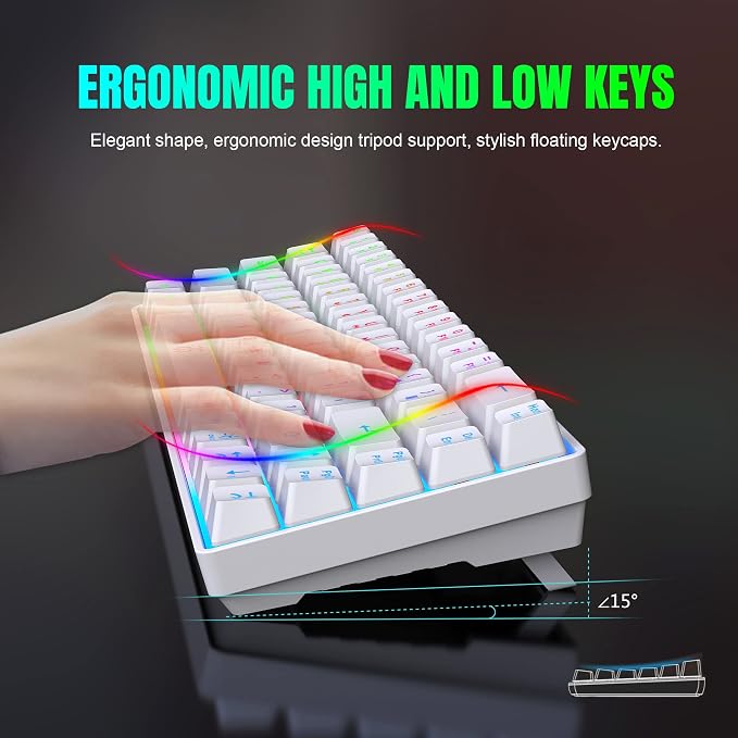 Snpurdiri 60% Wireless Gaming Keyboard and Mouse Combo, LED Backlit - Image 4