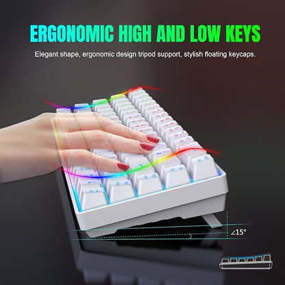 Snpurdiri 60% Wireless Gaming Keyboard and Mouse Combo, LED Backlit - Image 4