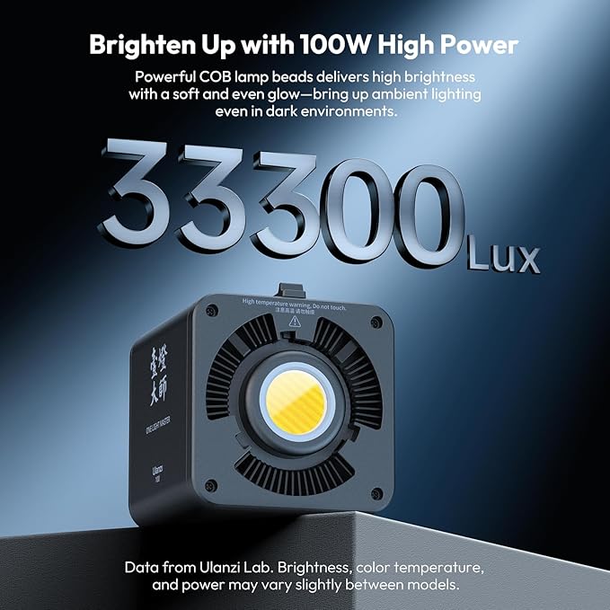 ULANZI 100W Bi-color Portable LED Video Light w DC Power Adapter, 111Wh - Image 4