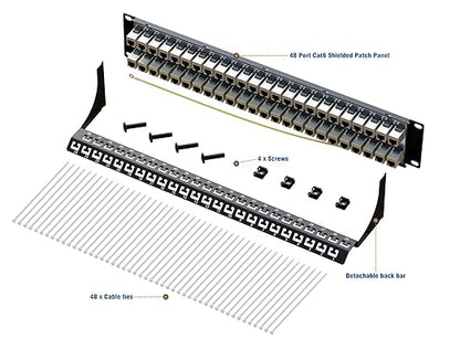 iwillink 10Gbps Patch Panel 48 Port, RJ45 Through Coupler 2U Cat6 Shielded - Image 5