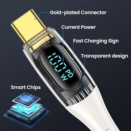 USB C to Multi Charging Cable, USAMS 100W 6.6FT 5A Type C to Type C Fast - Image 3