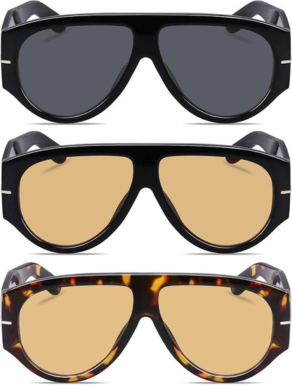 Oversized Retro Aviator Sunglasses - Image 2