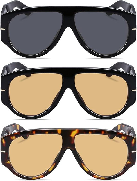 Oversized Retro Aviator Sunglasses - Image 2