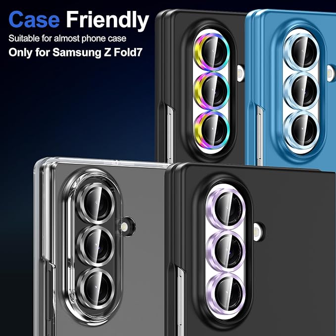 for Samsung Galaxy Z Fold 7 Camera Lens Protector, Individual Metal Ring - Image 7