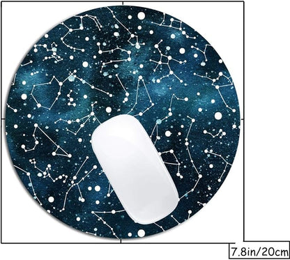 Cool Blue Galaxy Night Sky Pattern Mouse Pad Round Non-Slip Rubber Mousepad - Image 2
