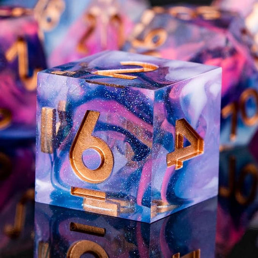 ARUOHHA Sharp Edges Dice Set DND Resin Lightning Dice by ARUOHHA
