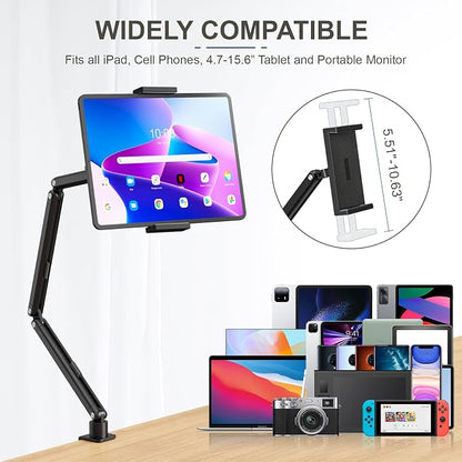 Tablet Stand Holder, Adjustable Foldable iPad Desk Mount Arm - Image 2